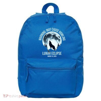 Wolf Howling Lunar Eclipse March 14 2025 Total Lunar Eclipse Great Gift 16 in Basic Backpack