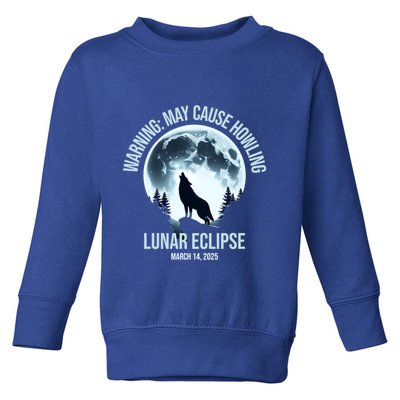 Wolf Howling Lunar Eclipse March 14 2025 Total Lunar Eclipse Great Gift Toddler Sweatshirt