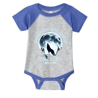 Wolf Howling Lunar Eclipse March 14 2025 Total Lunar Eclipse Great Gift Infant Baby Jersey Bodysuit