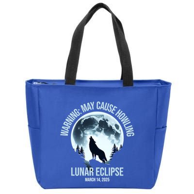 Wolf Howling Lunar Eclipse March 14 2025 Total Lunar Eclipse Great Gift Zip Tote Bag