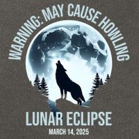 Wolf Howling Lunar Eclipse March 14 2025 Total Lunar Eclipse Great Gift Cotton Canvas Backpack