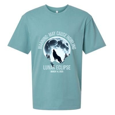 Wolf Howling Lunar Eclipse March 14 2025 Total Lunar Eclipse Great Gift Sueded Cloud Jersey T-Shirt