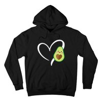 Women Heart Love Avocados Vneck Hoodie