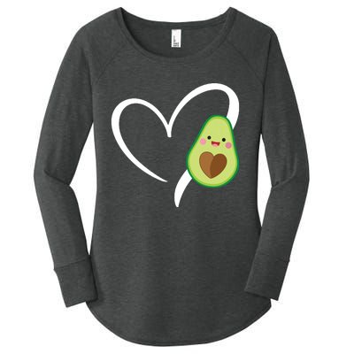 Women Heart Love Avocados Vneck Women's Perfect Tri Tunic Long Sleeve Shirt