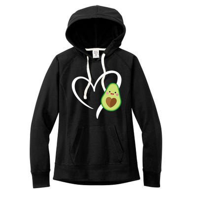 Women Heart Love Avocados Vneck Women's Fleece Hoodie