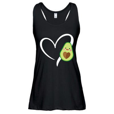 Women Heart Love Avocados Vneck Ladies Essential Flowy Tank