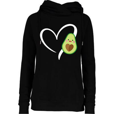 Women Heart Love Avocados Vneck Womens Funnel Neck Pullover Hood