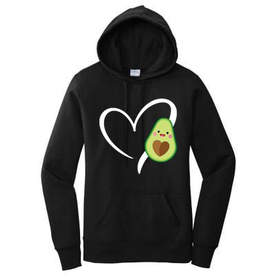 Women Heart Love Avocados Vneck Women's Pullover Hoodie