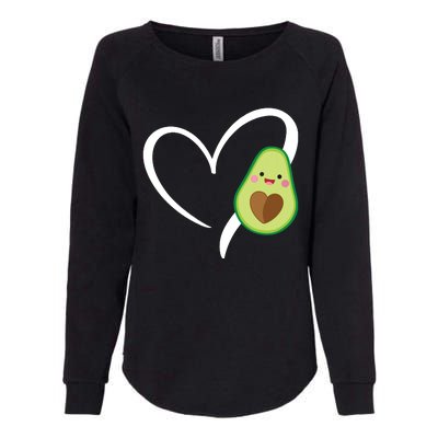 Women Heart Love Avocados Vneck Womens California Wash Sweatshirt