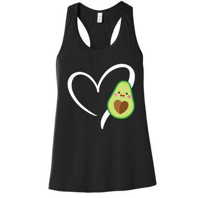 Women Heart Love Avocados Vneck Women's Racerback Tank