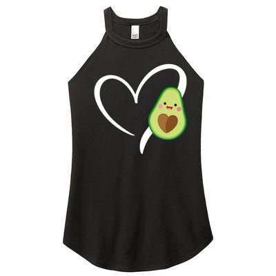 Women Heart Love Avocados Vneck Women’s Perfect Tri Rocker Tank