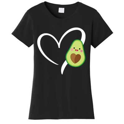 Women Heart Love Avocados Vneck Women's T-Shirt