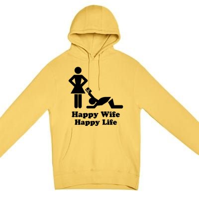 Wife Happy Life Husband Premium Pullover Hoodie