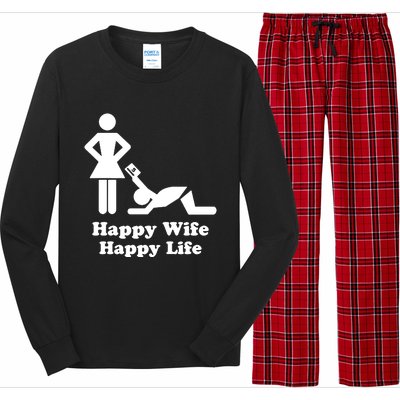 Wife Happy Life Husband Long Sleeve Pajama Set