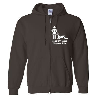 Wife Happy Life Husband Full Zip Hoodie