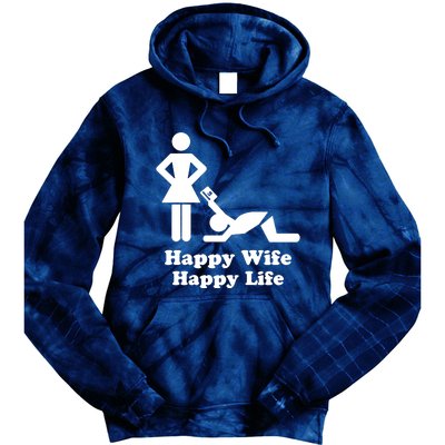 Wife Happy Life Husband Tie Dye Hoodie