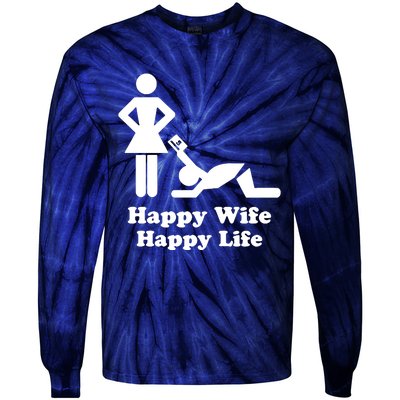 Wife Happy Life Husband Tie-Dye Long Sleeve Shirt