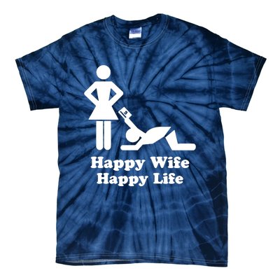 Wife Happy Life Husband Tie-Dye T-Shirt