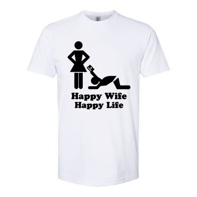 Wife Happy Life Husband Softstyle CVC T-Shirt