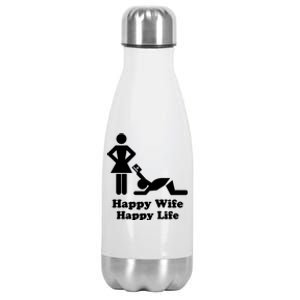 Wife Happy Life Husband Stainless Steel Insulated Water Bottle