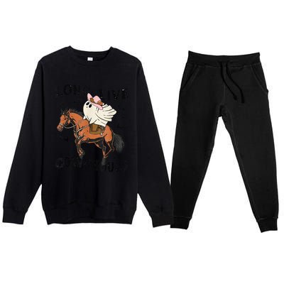 Western Halloween Long Live Cowghouls Cowboy Premium Crewneck Sweatsuit Set