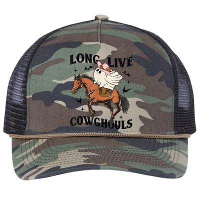 Western Halloween Long Live Cowghouls Cowboy Retro Rope Trucker Hat Cap