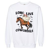 Western Halloween Long Live Cowghouls Cowboy Garment-Dyed Sweatshirt