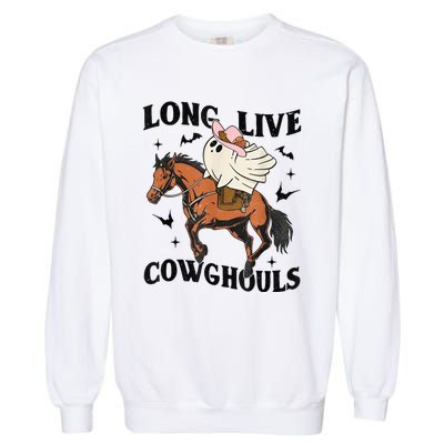 Western Halloween Long Live Cowghouls Cowboy Garment-Dyed Sweatshirt