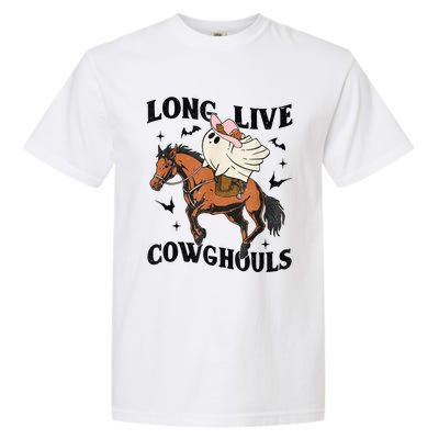 Western Halloween Long Live Cowghouls Cowboy Garment-Dyed Heavyweight T-Shirt