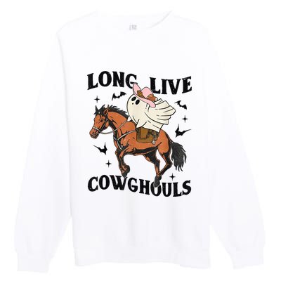 Western Halloween Long Live Cowghouls Cowboy Premium Crewneck Sweatshirt