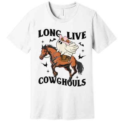 Western Halloween Long Live Cowghouls Cowboy Premium T-Shirt