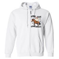 Western Halloween Long Live Cowghouls Cowboy Full Zip Hoodie