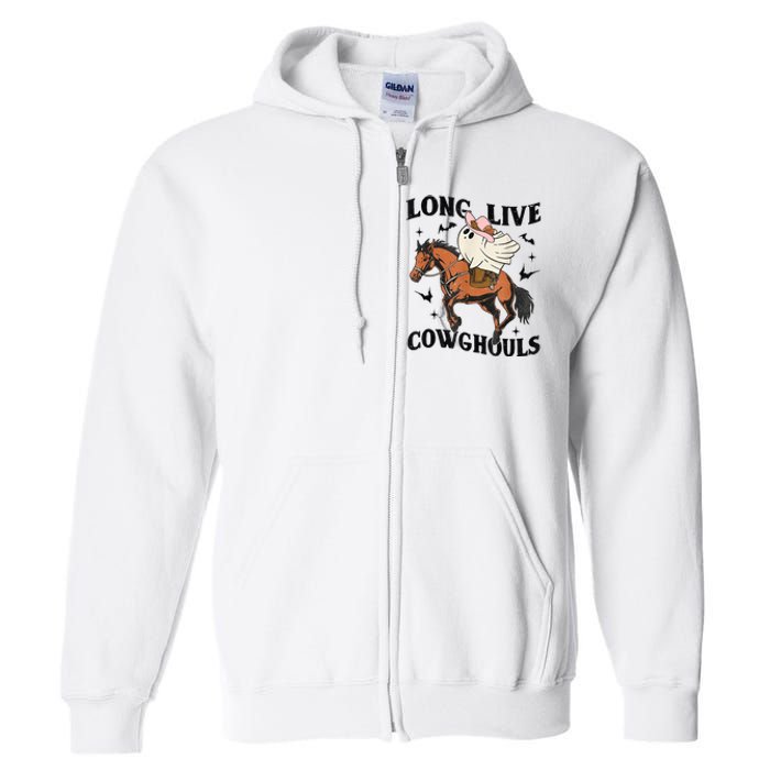 Western Halloween Long Live Cowghouls Cowboy Full Zip Hoodie