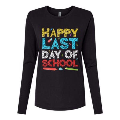 Womens Happy Last Day Of School Students And Teachers Gift Womens Cotton Relaxed Long Sleeve T-Shirt