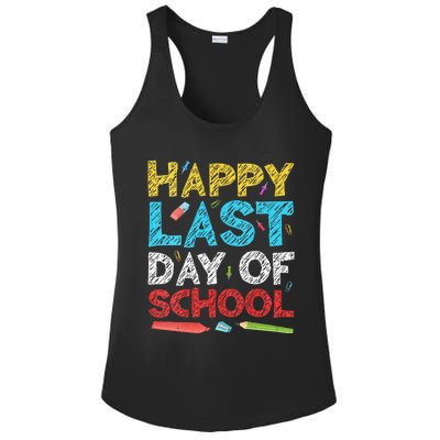 Womens Happy Last Day Of School Students And Teachers Gift Ladies PosiCharge Competitor Racerback Tank