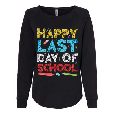 Womens Happy Last Day Of School Students And Teachers Gift Womens California Wash Sweatshirt