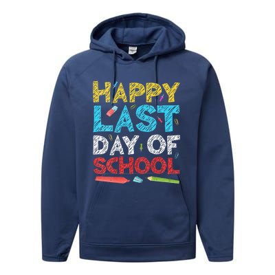 Womens Happy Last Day Of School Students And Teachers Gift Performance Fleece Hoodie