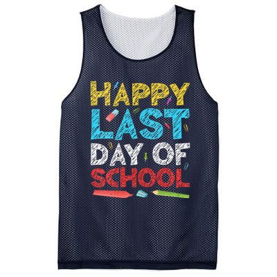 Womens Happy Last Day Of School Students And Teachers Gift Mesh Reversible Basketball Jersey Tank