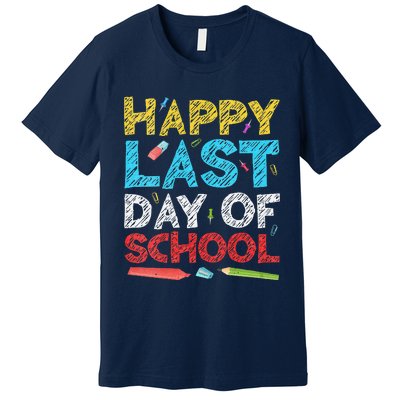 Womens Happy Last Day Of School Students And Teachers Gift Premium T-Shirt