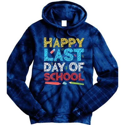 Womens Happy Last Day Of School Students And Teachers Gift Tie Dye Hoodie