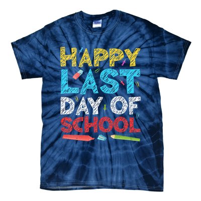 Womens Happy Last Day Of School Students And Teachers Gift Tie-Dye T-Shirt