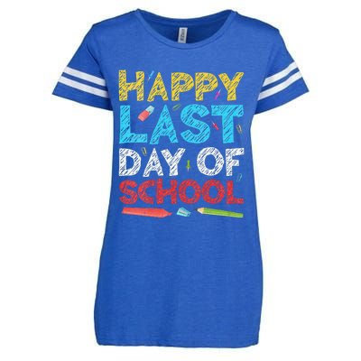 Womens Happy Last Day Of School Students And Teachers Gift Enza Ladies Jersey Football T-Shirt