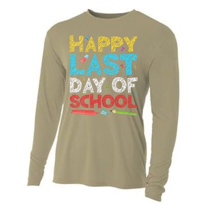 Womens Happy Last Day Of School Students And Teachers Gift Cooling Performance Long Sleeve Crew