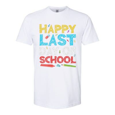 Womens Happy Last Day Of School Students And Teachers Gift Softstyle CVC T-Shirt