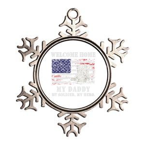 Welcome Home My Daddy Military Dad Soldier Homecoming Retro Gift Metallic Star Ornament