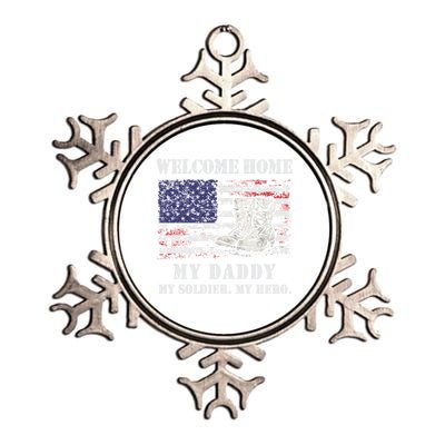 Welcome Home My Daddy Military Dad Soldier Homecoming Retro Gift Metallic Star Ornament