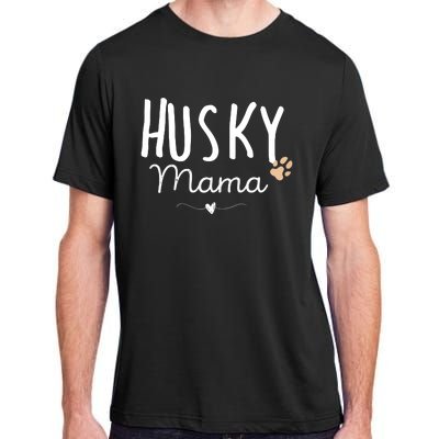 Womens Husky Mama Husky Mom Gifts Dog Lover Siberian Husky Mom Paw Adult ChromaSoft Performance T-Shirt