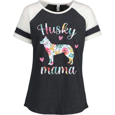 Womens Husky Mom Funny Siberian Husky Mama Dog Lover Owner Enza Ladies Jersey Colorblock Tee