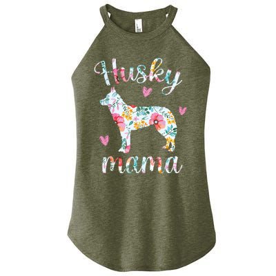 Womens Husky Mom Funny Siberian Husky Mama Dog Lover Owner Women’s Perfect Tri Rocker Tank