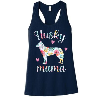 Womens Husky Mom Funny Siberian Husky Mama Dog Lover Owner Women's Racerback Tank